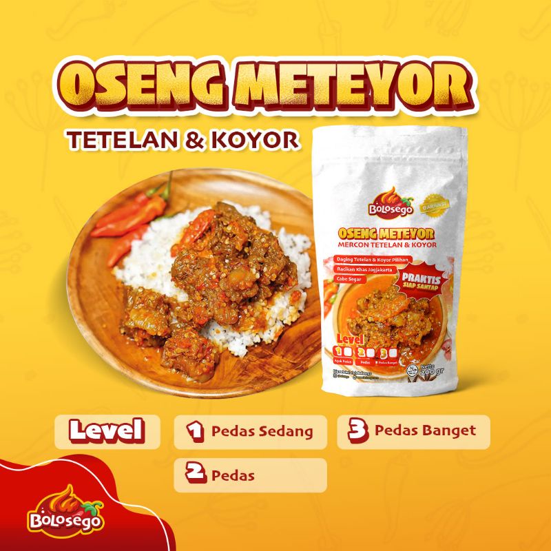 BARU!! OSENG METEYOR (MERCON TETELAN KOYOR BOLOSEGO). NETTO 200 GRAM