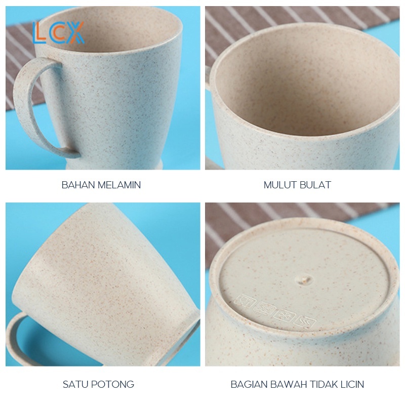 LCX Jerami Gelas Susu 6cm Wheat Straw Kopi Mug Cangkir untuk Jus Susu Teh Air VS-57