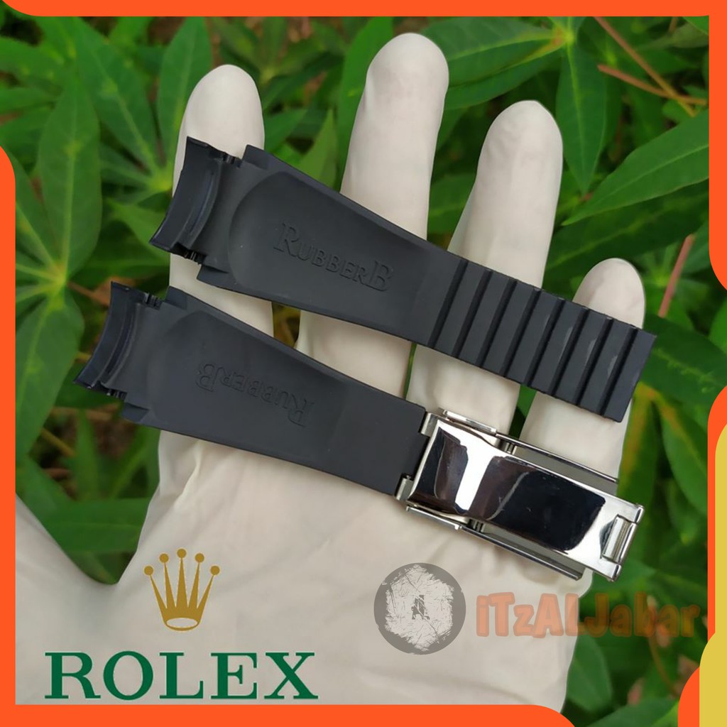 Tali jam tangan Rolex Rubber B 20mm Premium Waterproof Hitam