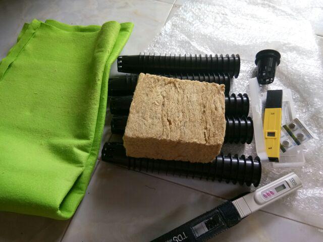 Media Tanam Hidroponik Rockwool Merk Cultilene Asli Ukuran 21 X 15 X 7.5 Cm 1/8 Slab Rockwoll