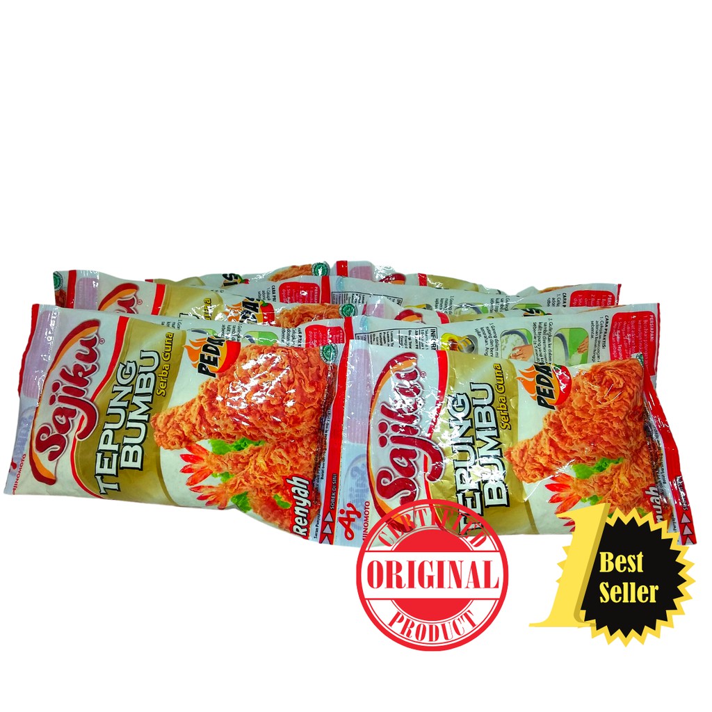 

Sajiku Tepung Bumbu Pedas 80gr (1 renteng isi 10 pcs) / Sajiku Tepung Bumbu Serbaguna Pedas 70gr 1renteng isi 10pcs