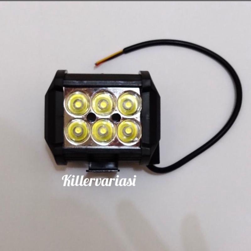 Lampu tembak sorot led cree cwl 6 mata mini super terang 18 watt motor mobil