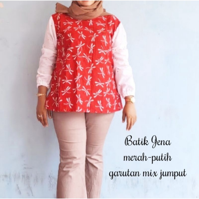 Blus batik agustusan.atasan agustusan 17an.merah putih