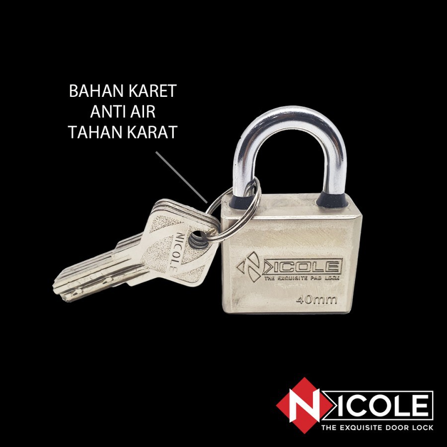 Nicole Gembok Pintu Rumah Besi / Gembok Pagar / Padlock 40mm