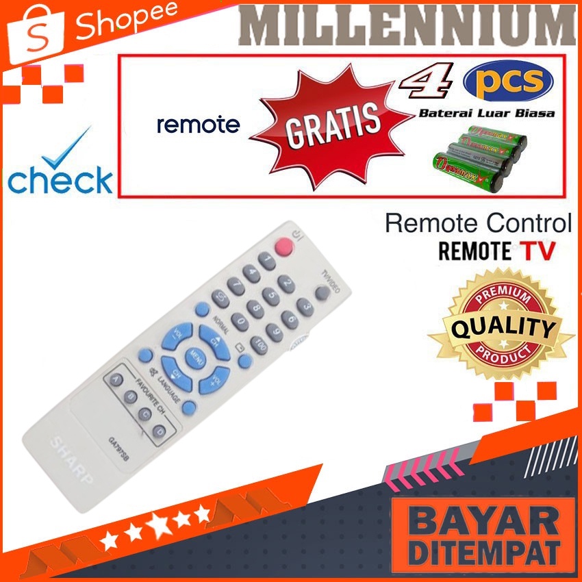 Remot Remote TV Sharp Alexander Tabung / Slim / Flat GA797SB SHARP