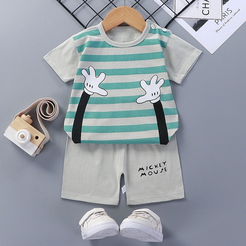 110cm - Setelan baju dan celana anak import bahan berkualitas unisex cowok cewek