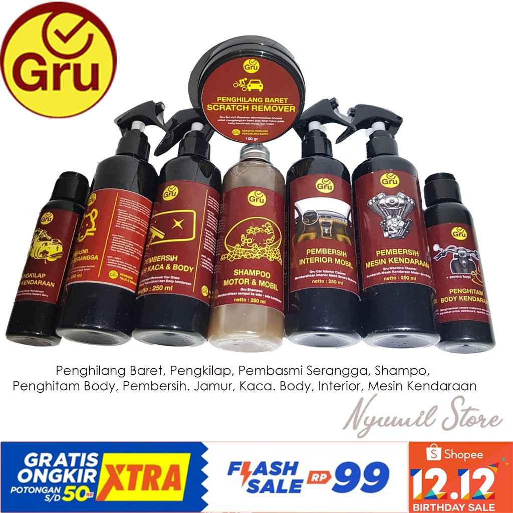 Pembersih Jamur Kaca dan Body  GRU Mobil &amp; Motor/Waterspot Remover eksterior kendaraan bisa COD