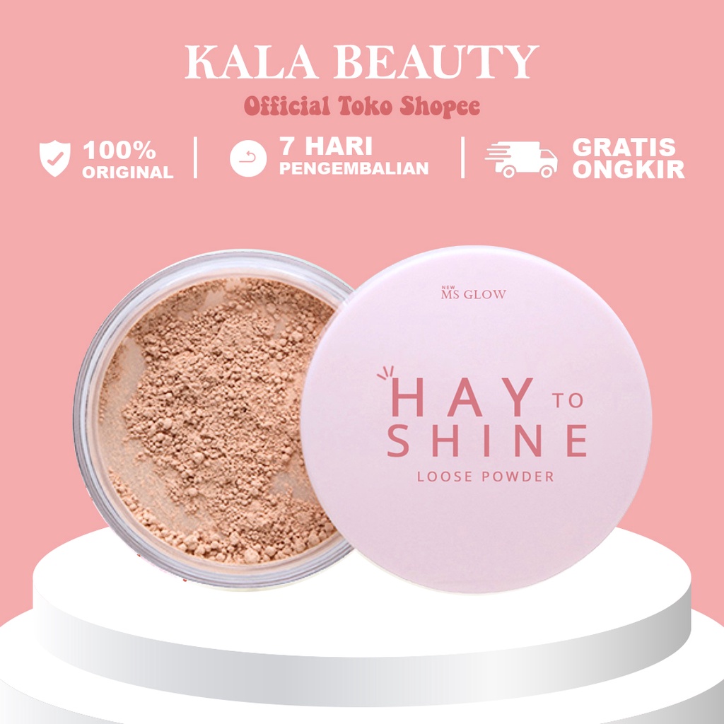 MS Glow Bedak tabur 100%ORI Hay Shine/ Oily Matte Loose Powder MS Glow