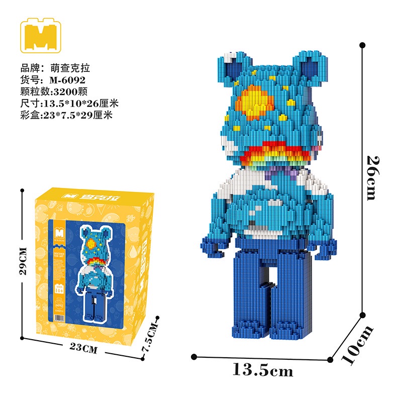 Mainan 3D Bearbrick Beruang Merakit model Besar Barang Bagus bear brick