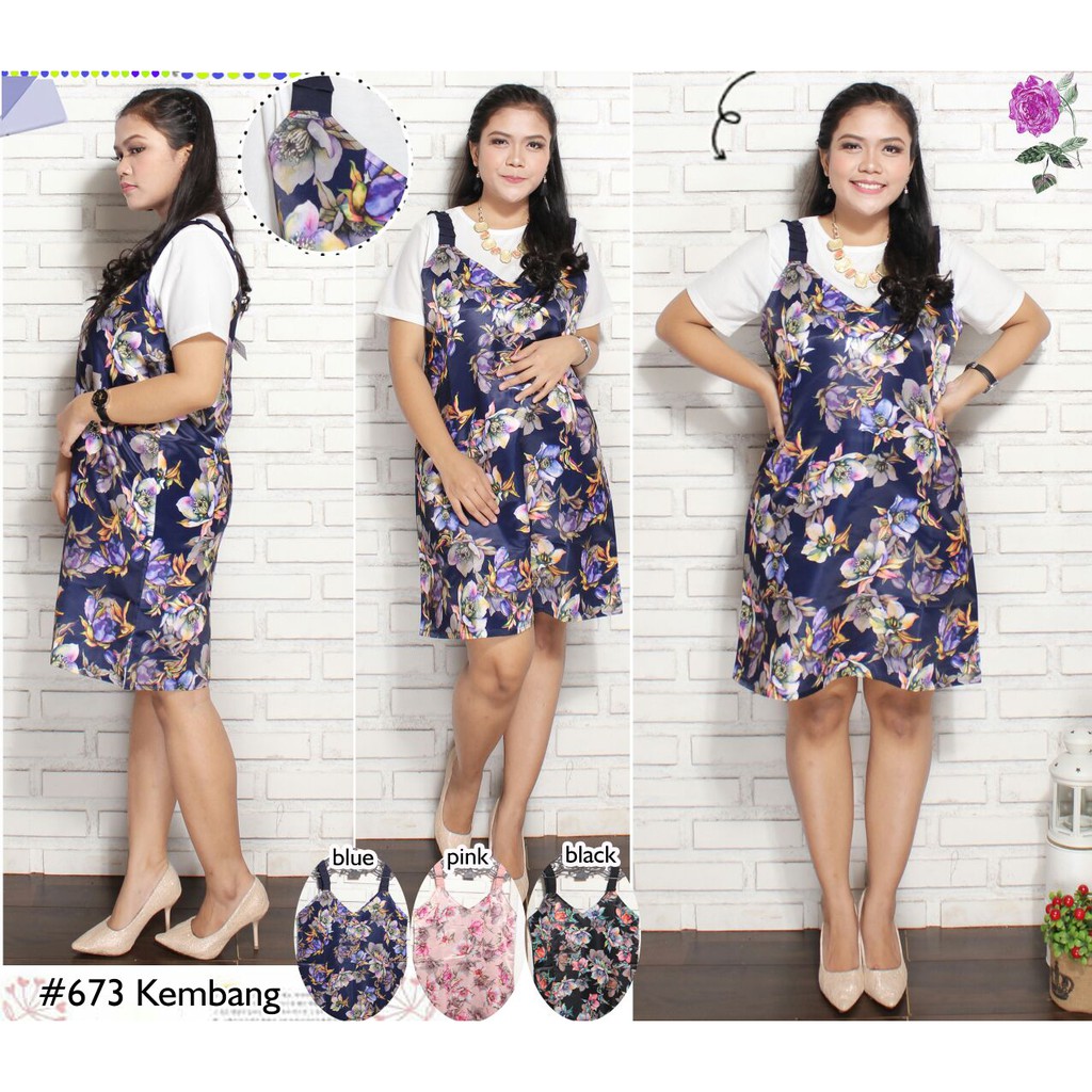 Baju Dress Wanita - Dress Wanita Over-All ) 673 #1