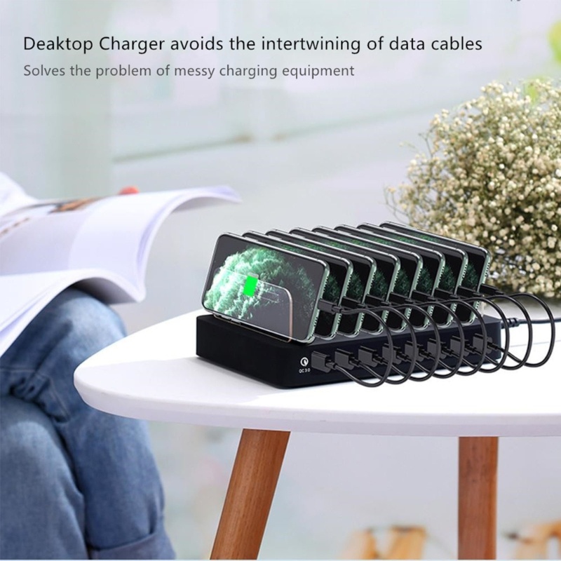 Zzz Charging Station 8 Port USB + QC3.0 Untuk Smartphone