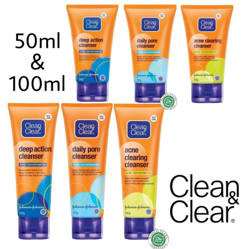 Clean & Clear Acne Clearing | Daily Pore | Deep Action Cleanser Sabun Cuci Muka