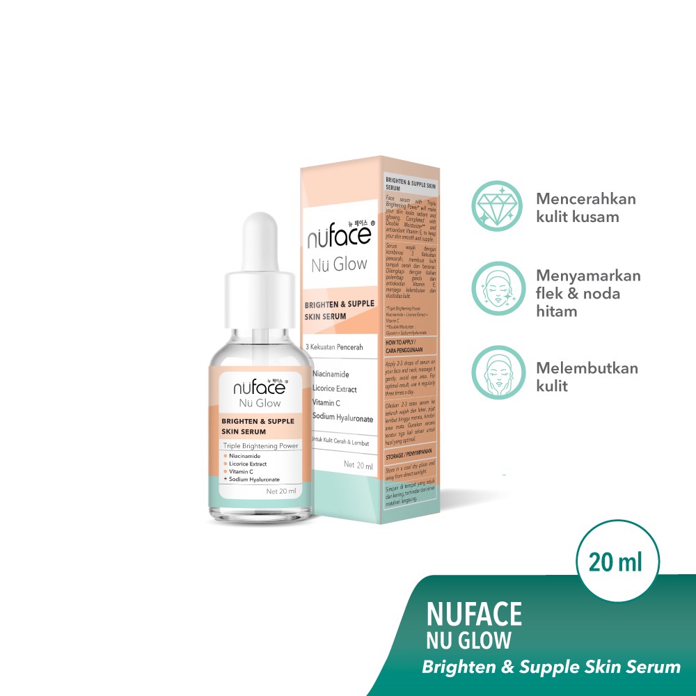 NUFACE Nu Glow Face Serum Retinol | Brighten | Acne Prone | Hydra Lock Youthfull 20ml