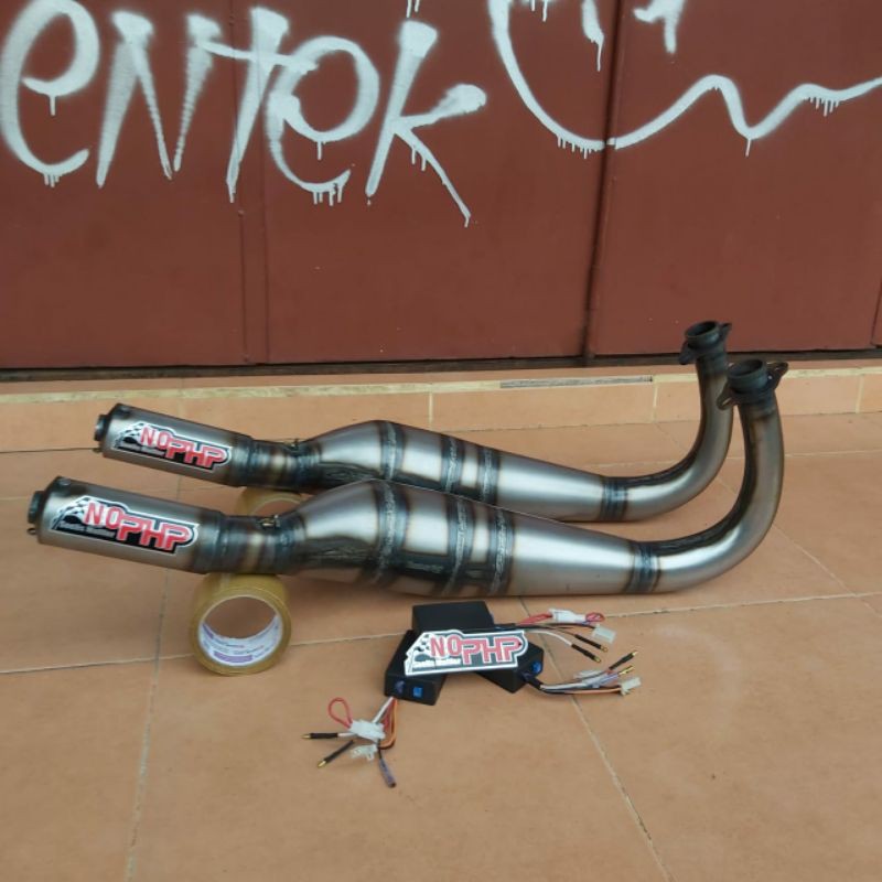 Paket Bleyer Knalpot RX king RXK RXS RXSeries Kolong Kupang Plat + CDI Limiter 3 mode