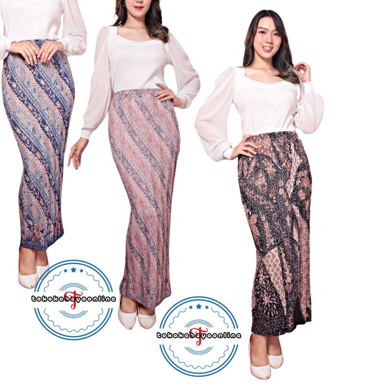ROK PLISKET BATIK KUALITAS PREMIUM TERSEDIA BANYAK MOTIF / REALPICK