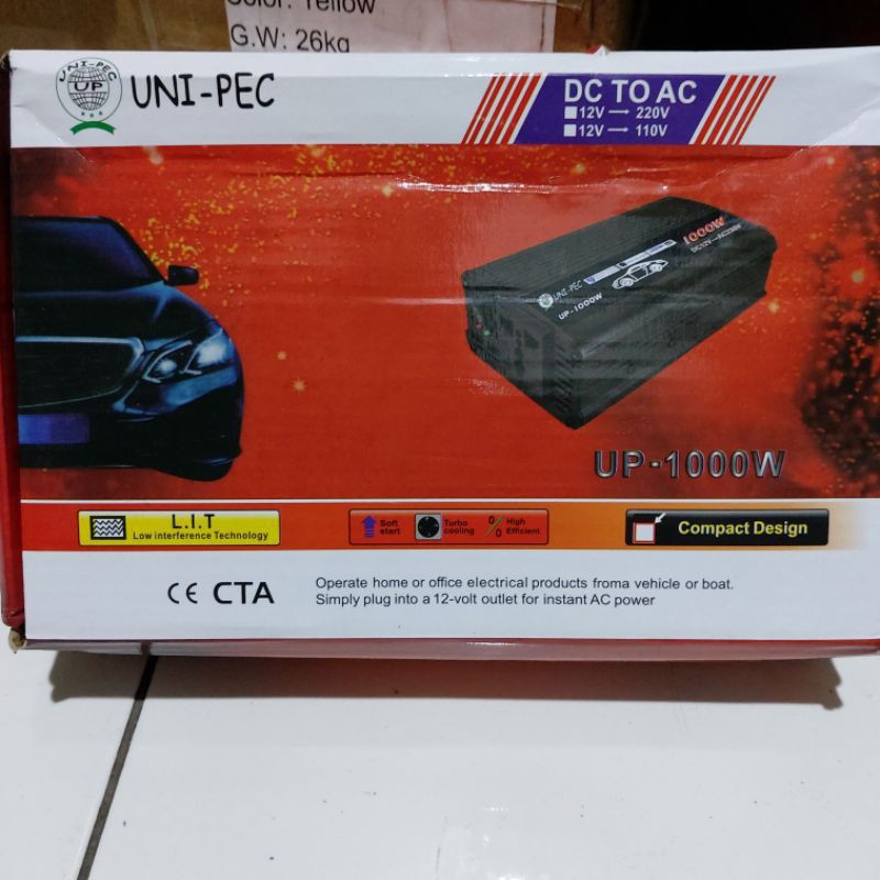 UNI PEC POWER INVERTER 1000 WATT DC to AC