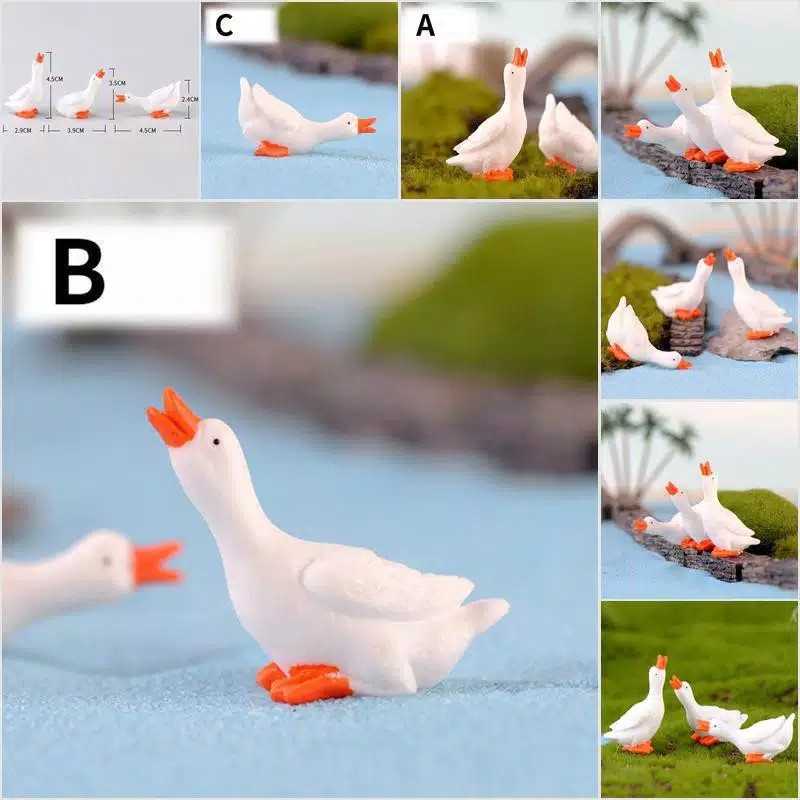 Special Promo Miniatur Bebek Putih Miniatur Angsa Putih Miniatur Soang Putih