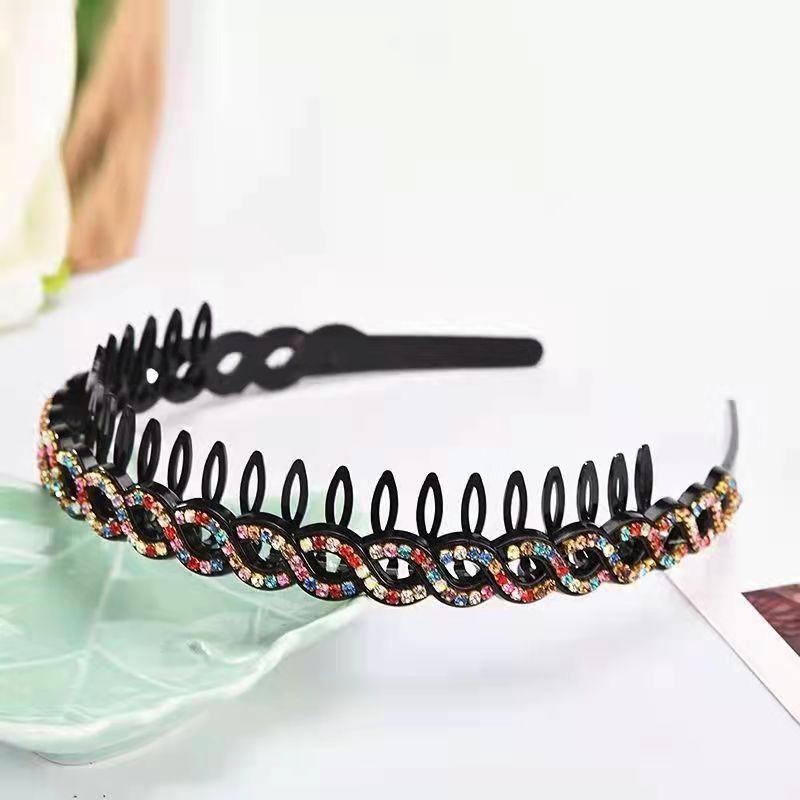 Bando Sirkam Doff untuk Pria Wanita Model Korea Bandana Zigzag Matte Comb Headband