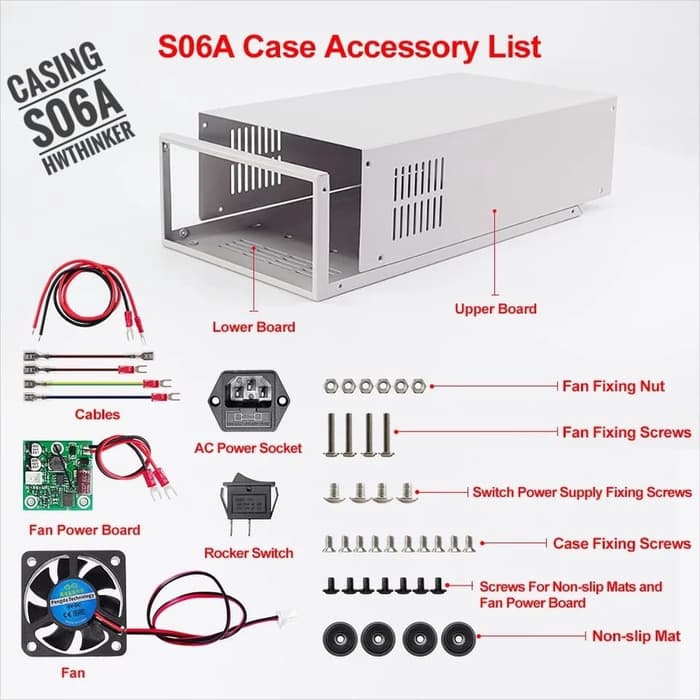 Casing Case S06a untuk Modul Power supply Catu daya RD6006 RD6006-W