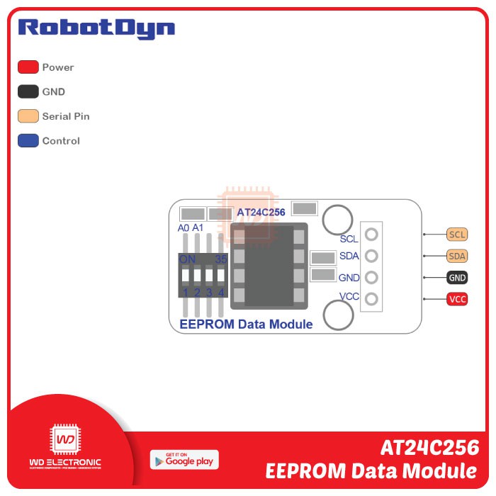 AT24C256 I2C INTERFACE EEPROM MEMORY MODULE