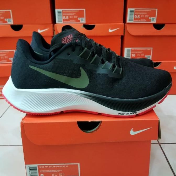 Branded Sepatu Pria Keren☀ SEPATU RUNNING NIKE PEGASUS 37 BLACK WHITE PREMIUM /SEPATU NIKE DEWASA