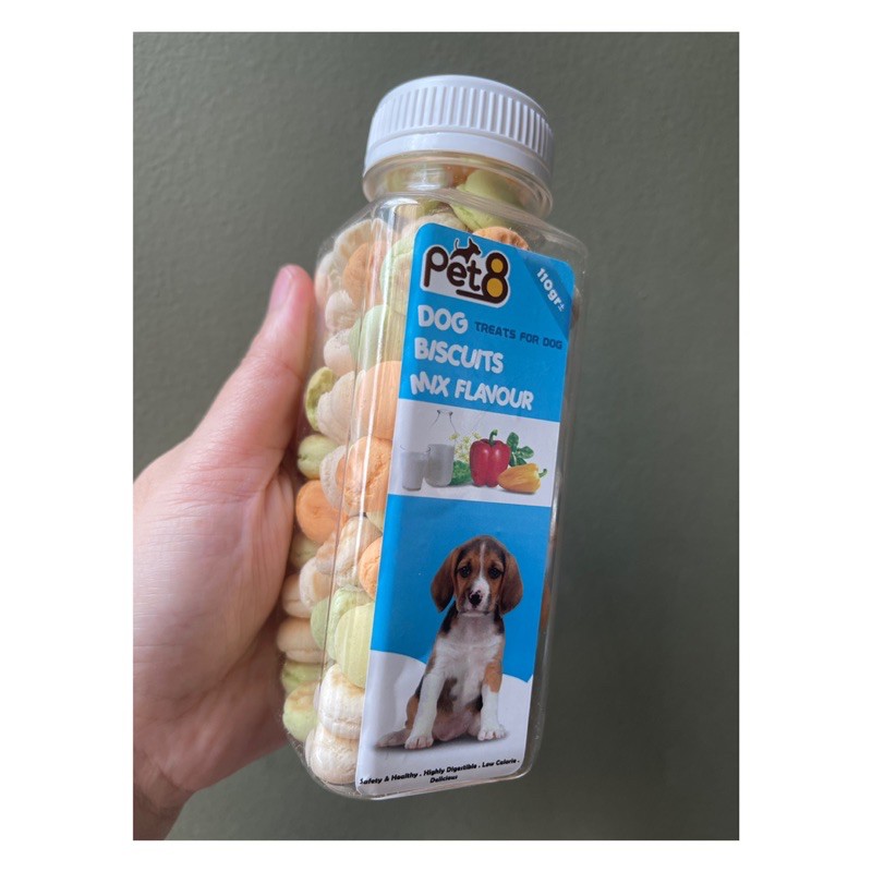 Jar toples Pet8 Dog biscuit 110gram