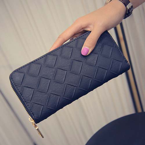 dompet panjang wanita anyam kulit sintetis women wallet leather (4E2) bdo112