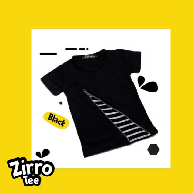 Kaos Atasan Anak Laki Salur Zirro Tee Black