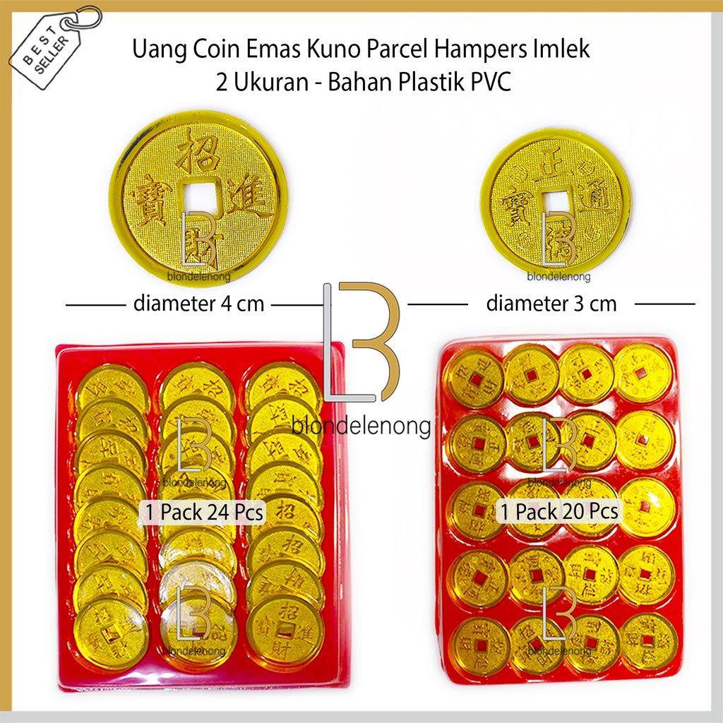 Pajangan Hiasan Gantungan Tassel Dekorasi Uang Duit Coin Koin Fu Fuk Rejeki Emas Gold Kuning Kuno Ye