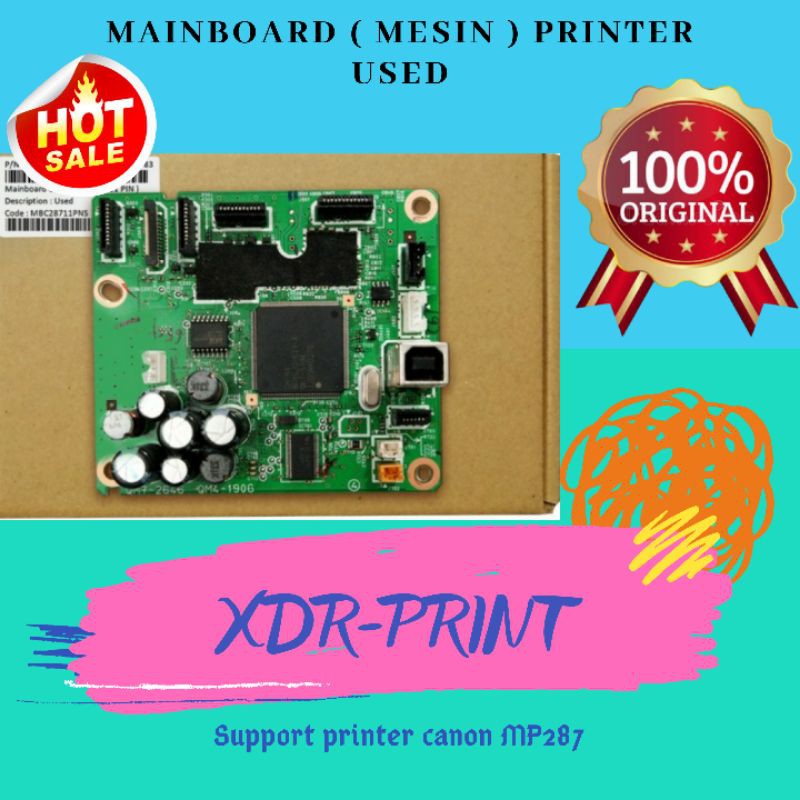 Mainboard Printer Canon MP287 Motherboard Logic Board Printer Canon MP287 USED