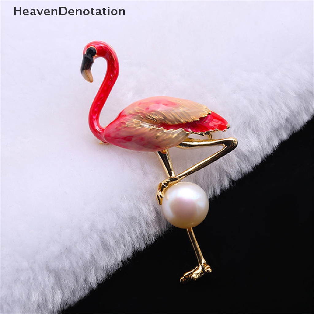 [HeavenDenotation] Vivid Flamingo Brooches Unisex Women and Men Brooch Pin Bird Dress Coat Jewelry