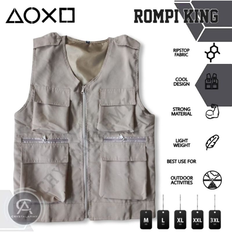 rompi tactical/rompi king/rompi wartawan/rompi lapangan