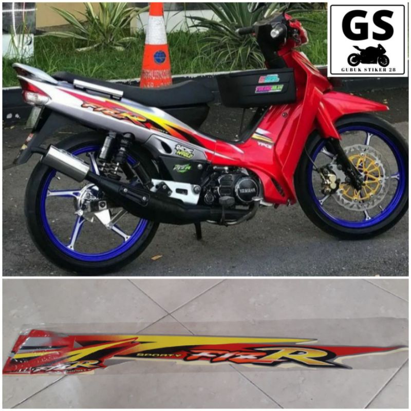 STRIPING STIKER LIS BODY MOTOR YAMAHA FIZ R LIMITED EDITION LE MERAH SILVER