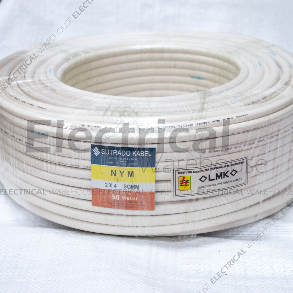 Kabel Listrik NYM 2x4mm2 SUTRADO 50 Meter ( 2x4mm 2x4 Mm 2 X 4 Mm2 50M )