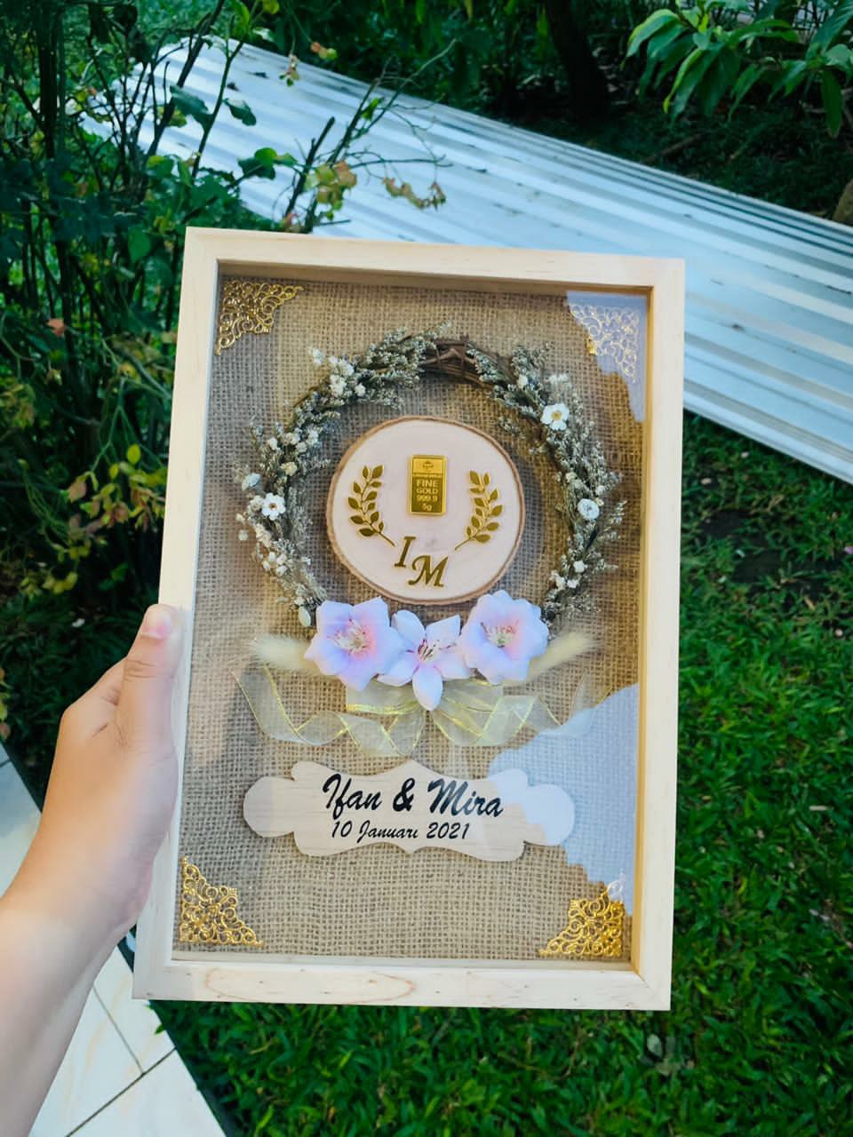 Rs 3,3 Cm Siluet Couple Muslim Mini Kayu Mdf / Chipboard / Triplex Dekorasi / Mahar / Seserahan