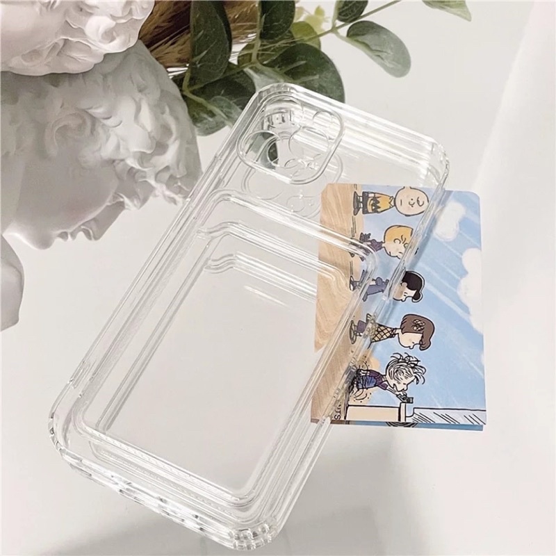 Soft Case Card Holder Slot Foto / Kartu XIAOMI REDMI NOTE 7 7 PRO 8 9 9S 10 10S 11 11S 11 PRO MAX 4G 5G Casing Wallet Transparan TPU Clear Bening