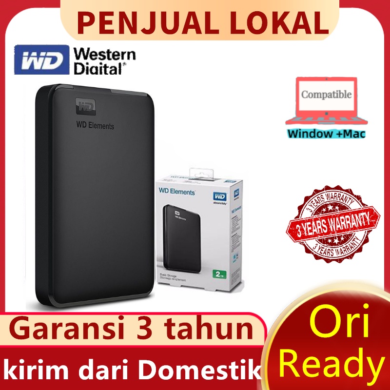 Jual Western Digital WD 1TB 2TB Hardisk Eksternal 2.5" Portable Hardisk ...