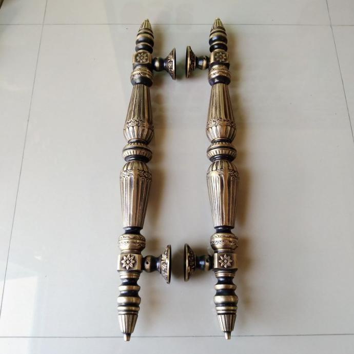 GAGANG PINTU PULL HANDLE / HANDLE PINTU KUNINGAN MODEL MENARA 60 CM ANTIK