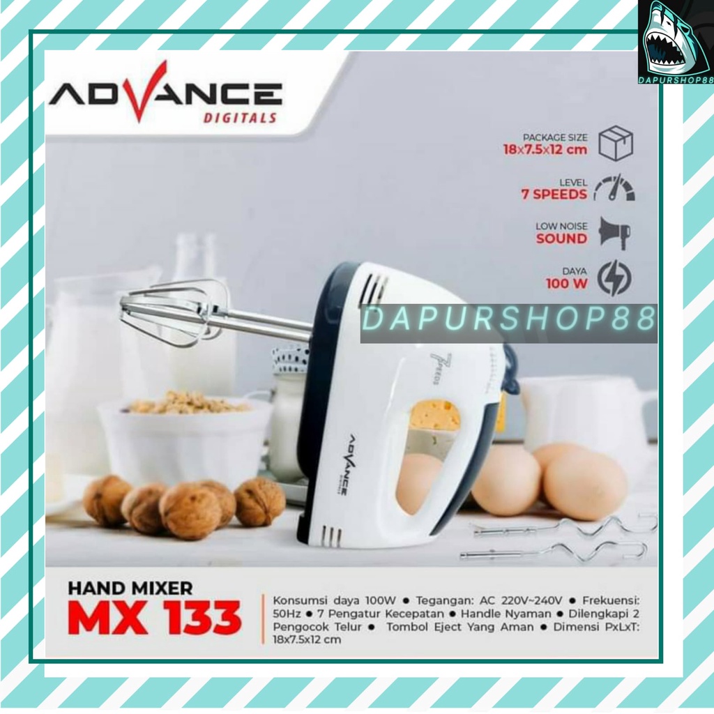 HAND MIXER ELECTRIC / HAND MIXER ELEKTRIK / MIXER TANGAN ELEKTRIK 7 SPEED / HAND MIXER ADVANCE MX-13
