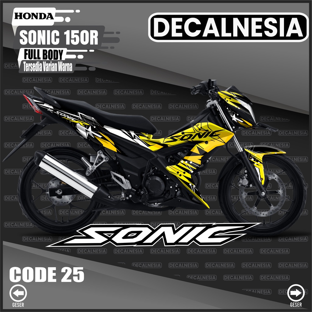 Stiker Decal Sonic 150r Full Body Sticker Motor Honda Variasi Racing Simple Dekal Aksesoris Decalnes