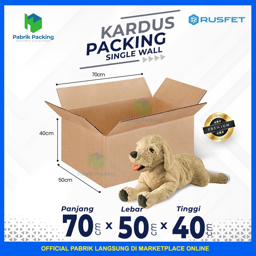 

Kardus Packing | Karton Box Rusfet Polos Kraft Single Wall Size 70x50x40cm Termurah