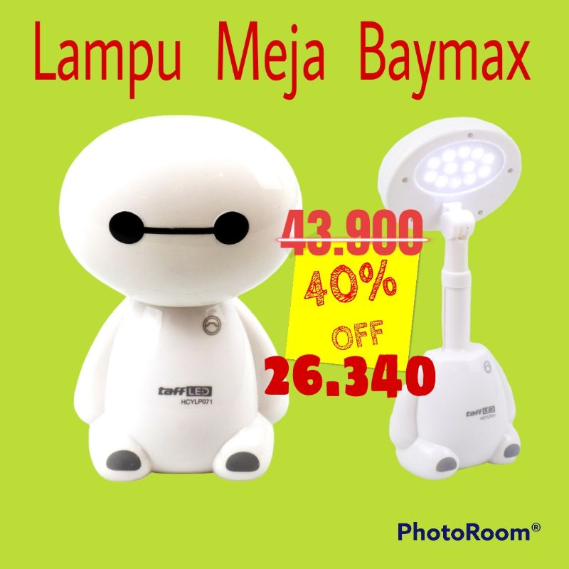 Lampu Hiasan Meja Belajar LED Rechargeable Rumah Anak Karakter Baymax