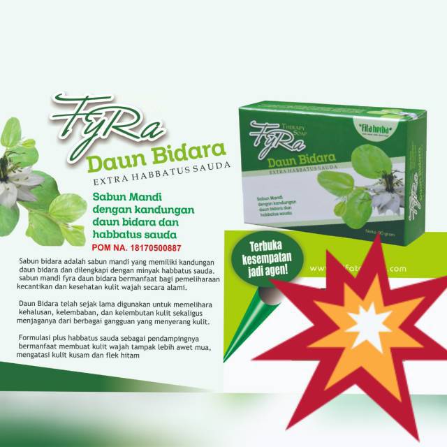 Sabun Mandi Herbal Fyra Daun Bidara Ekstra Habbatussauda Alami Tanpa Efek Samping Berkualitas Shopee Indonesia