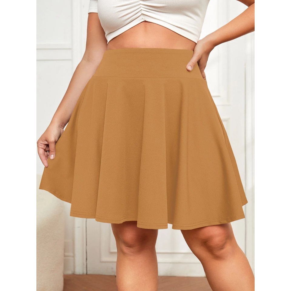 ROK MINI DEWASA GOYANG TIKTOK ROK MINI SKIRT FLARE CASUAL OLAHRAGA ROK PENDEK LEBAR BAHAN SCUBA PREMIUM