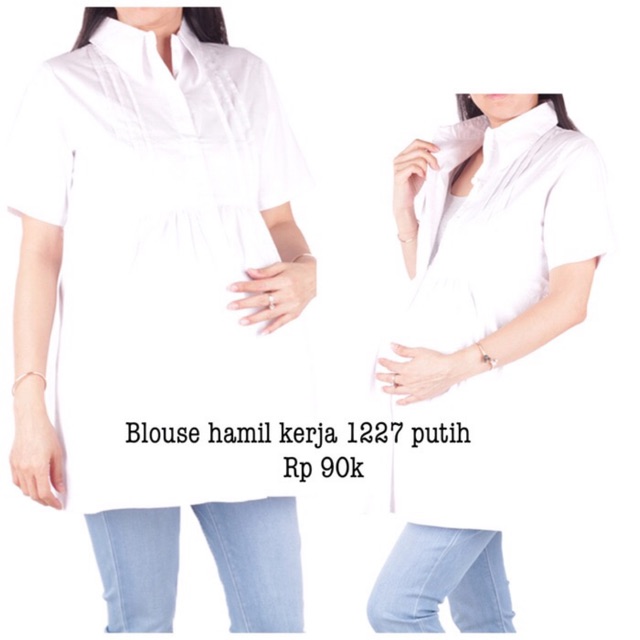 Baju hamil atasan hamil menyusui Blouse hamil putih 1227