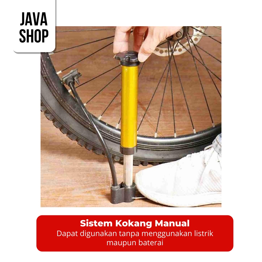 JAVASHOP Pompa Angin Ban Sepeda Mini Portable