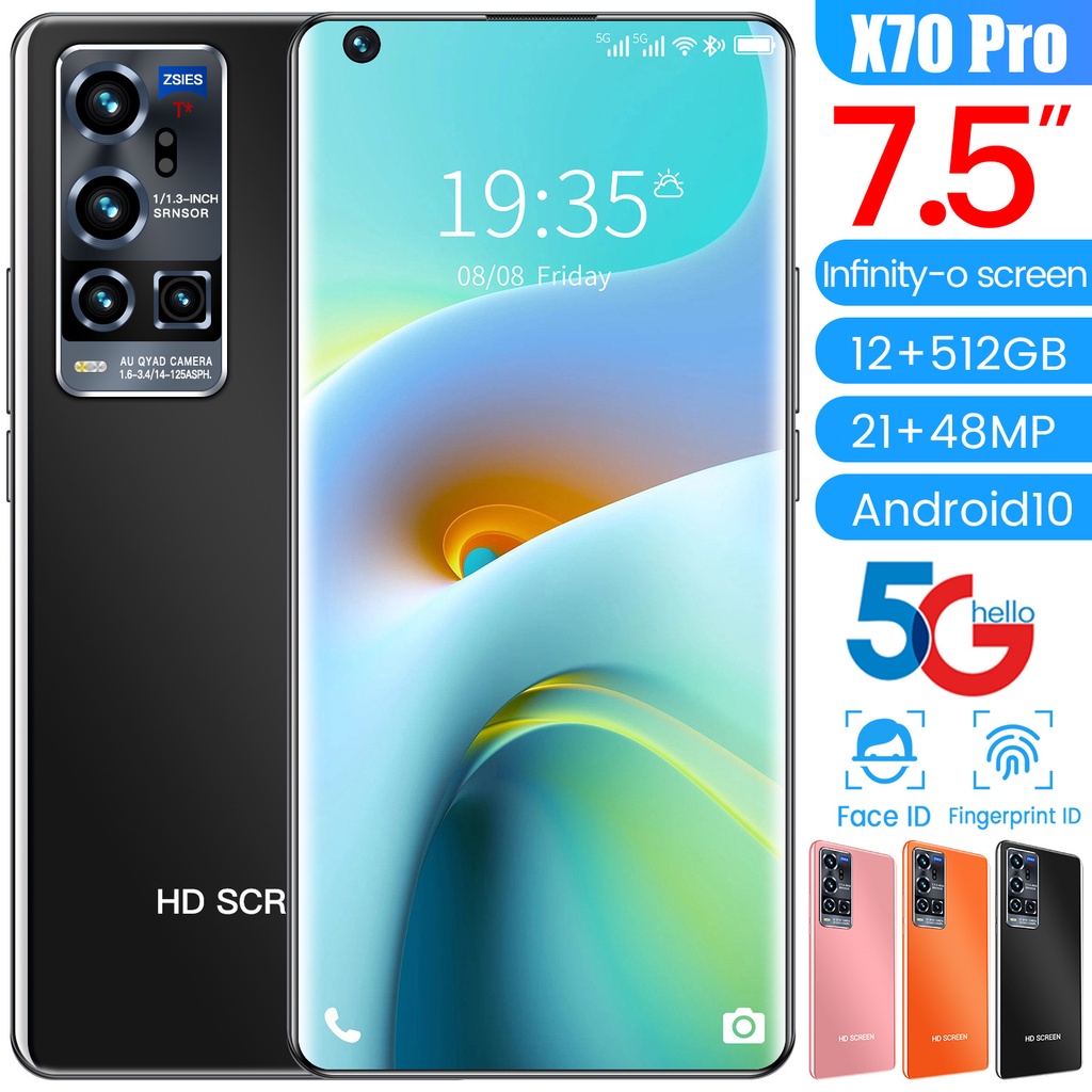 7.5inch X70pro handphone promo RAM 8GB 12GB 256GB 512GB ROM