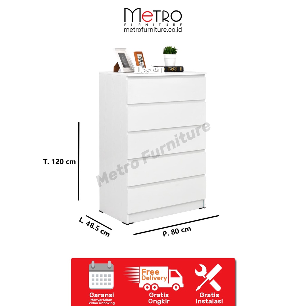 Tempat penyimpanan / Drawer / Laci 5 tingkat MALM