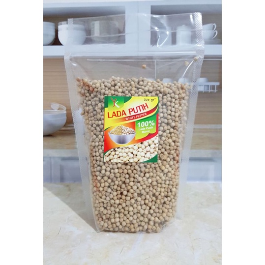

Lada putih butiran 500gr /white pepper/asli 100%/kemasan klip murah