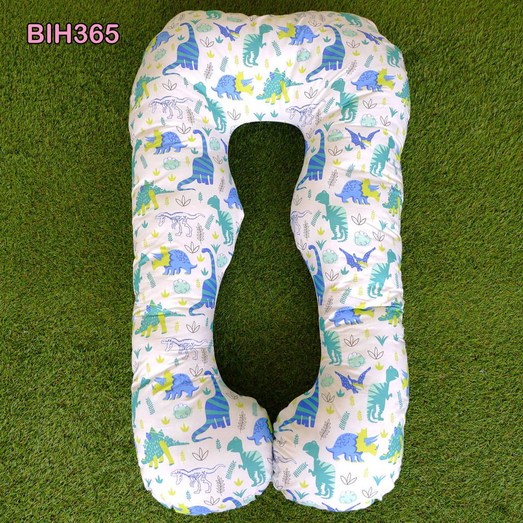 Perlengkapan Ibu Hamil Bantal Bumil Motif Dino Putih Besar